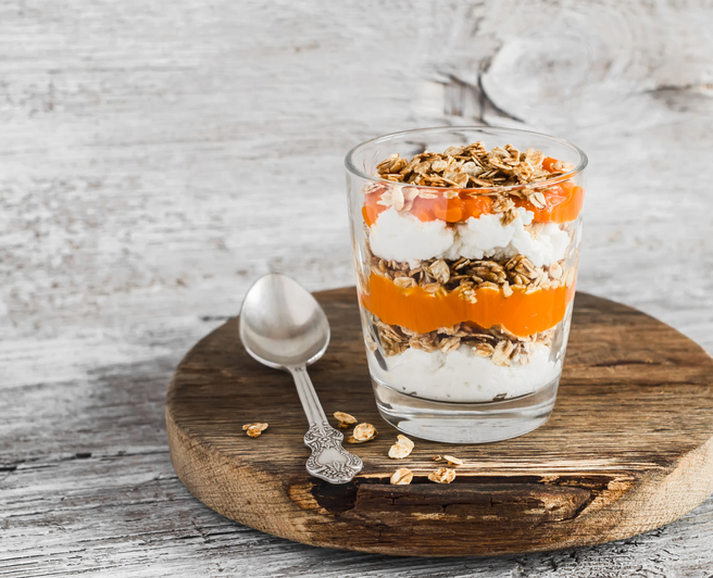 Layered Yoghurt and Dried Apricots