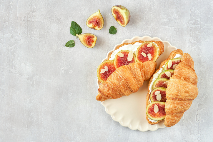 Fig, cream cheese and almond filled croissant